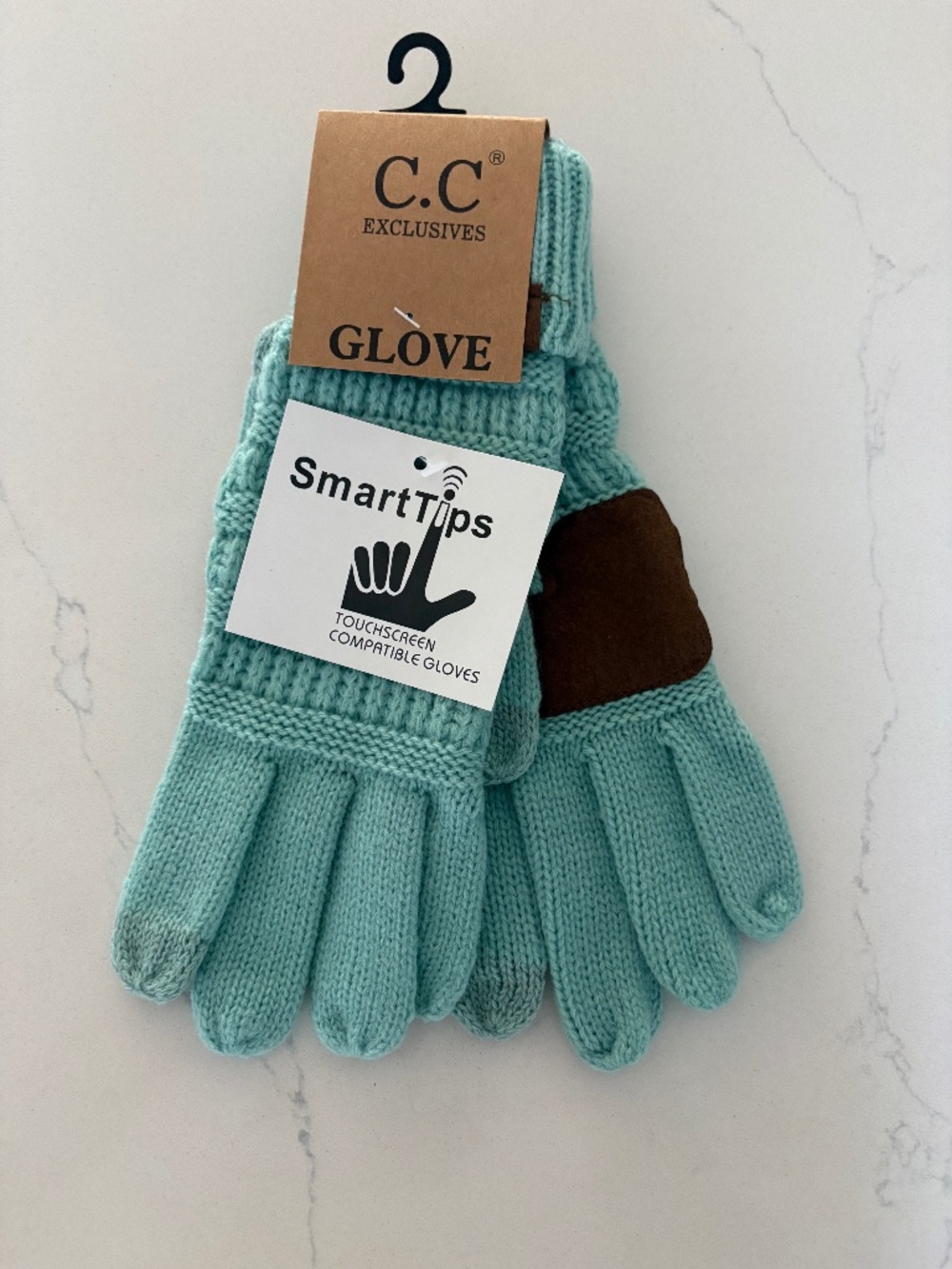 C.C Mint Ribbed Gloves